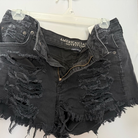 American Eagle Outfitters Pants - American Eagle Outfitters Black Ripped Jean Shorts